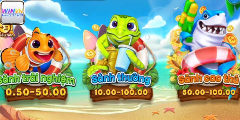 Nhiều sảnh chơi thú vị cho tân thủ trải nghiệm bắn cá