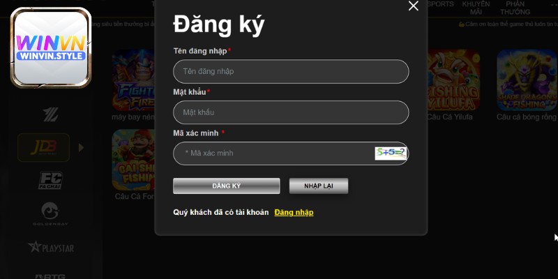 Quy trình vào Winvn chơi bắn cá Thần Tài